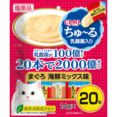 CIAO ちゅ～る 乳酸菌入り まぐろ 海鮮ミックス味 20本入り | 商品情報 - キャットフード - | いなばペットフード株式会社<