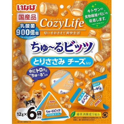 ちゅ～るビッツ 乳酸菌3000億個 6袋入り とりささみ 緑黄色野菜入り