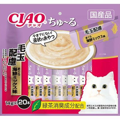 CIAO ちゅ～る 毛玉配慮 まぐろ 海鮮ミックス味 ２０本入り | 商品情報